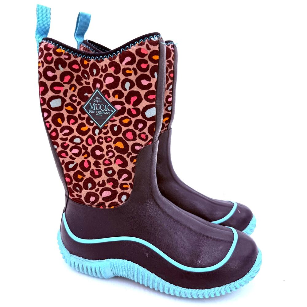 Muck Boot Company Kids Hale Colorful Leopard Winter Rain Snow Boots Size 2